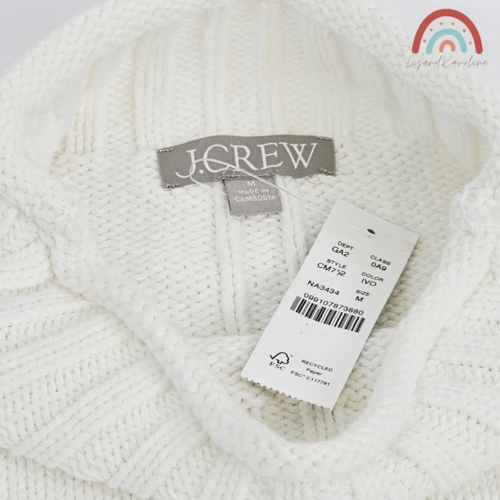 New! J. Crew 2025 Rollneck Sweater Ivory M - Picture 14 of 16